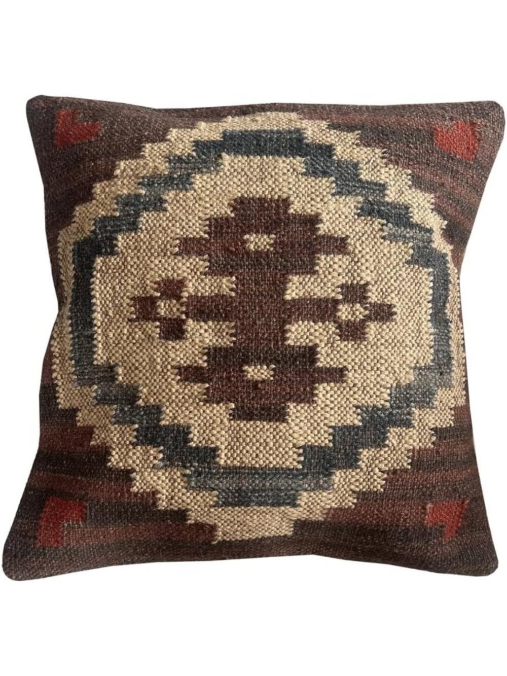 Boho Vintage Kilim Pillow Cover 18x18" | Handmade Ethnic Cushion for Home Decor